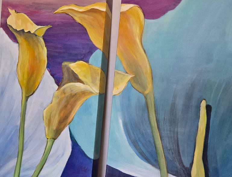 Original Art Deco Floral Painting by Kyungsoo Lee