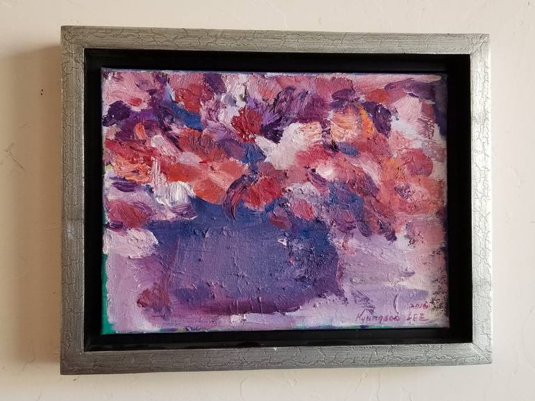 Original Abstract Expressionism Floral Painting by Kyungsoo Lee