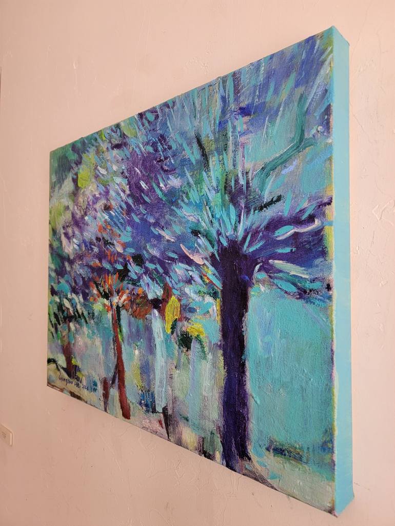 Original Abstract Expressionism Tree Painting by Kyungsoo Lee