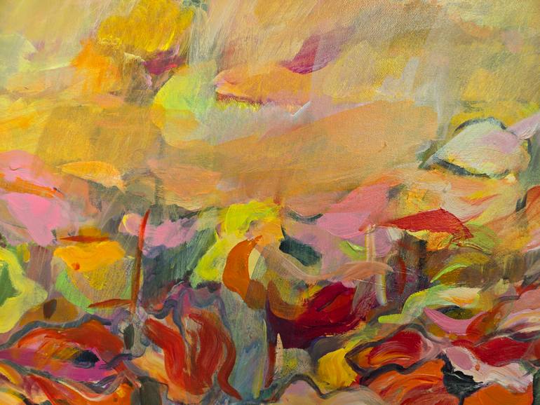 Original Abstract Expressionism Floral Painting by Kyungsoo Lee
