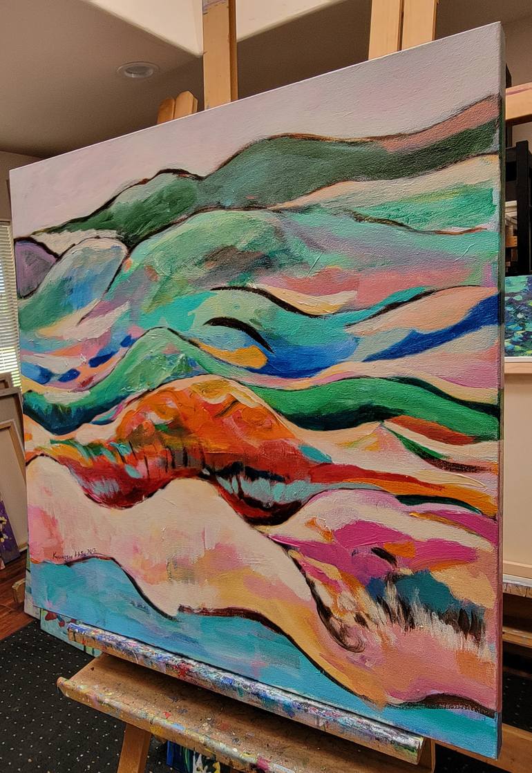 Original Abstract Expressionism Landscape Painting by Kyungsoo Lee