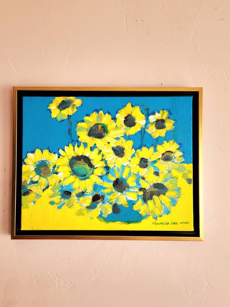 Original Art Deco Floral Painting by Kyungsoo Lee
