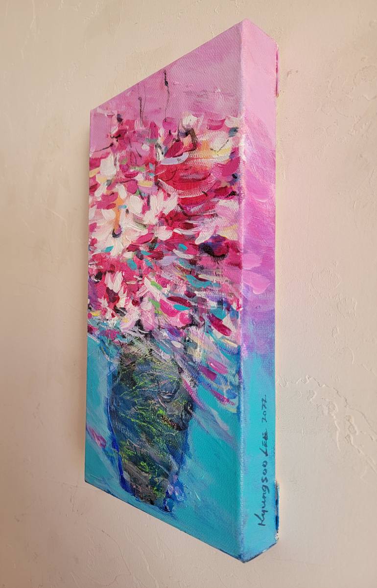 Original Abstract Floral Painting by Kyungsoo Lee