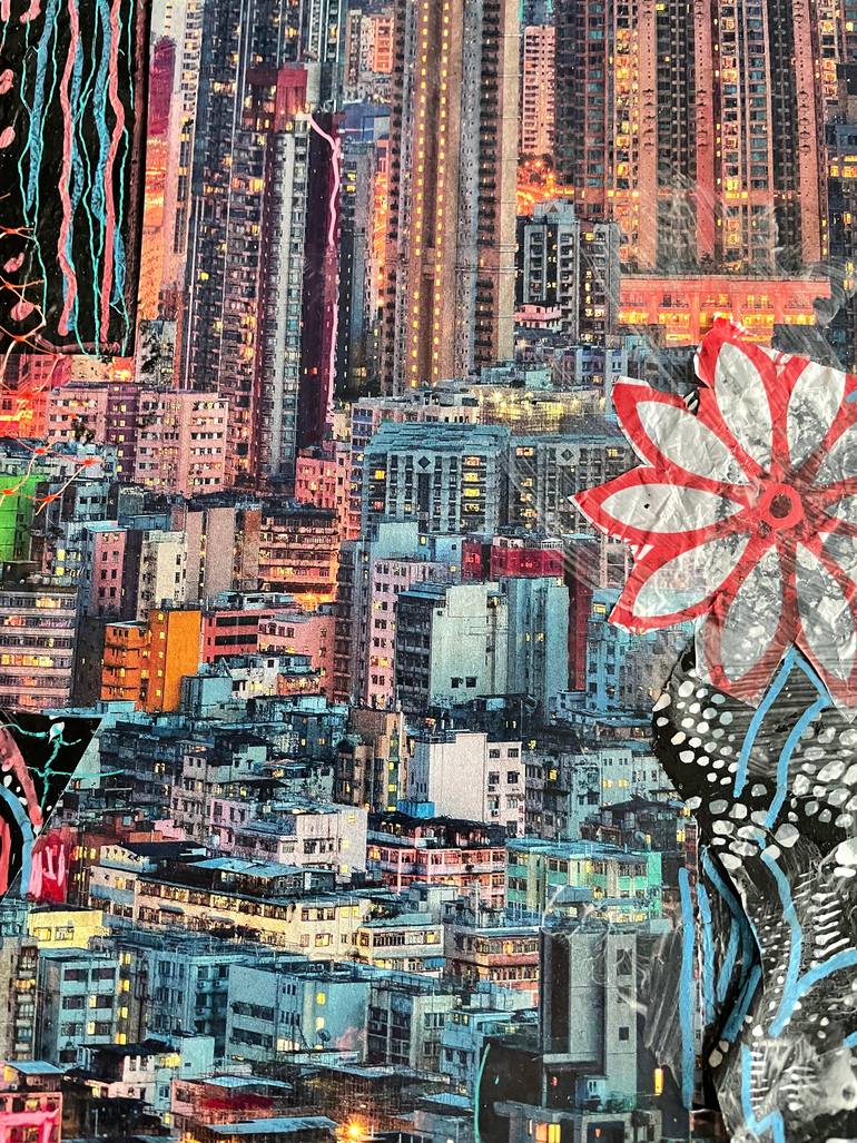 Original Abstract Expressionism People Collage by Myra Evans