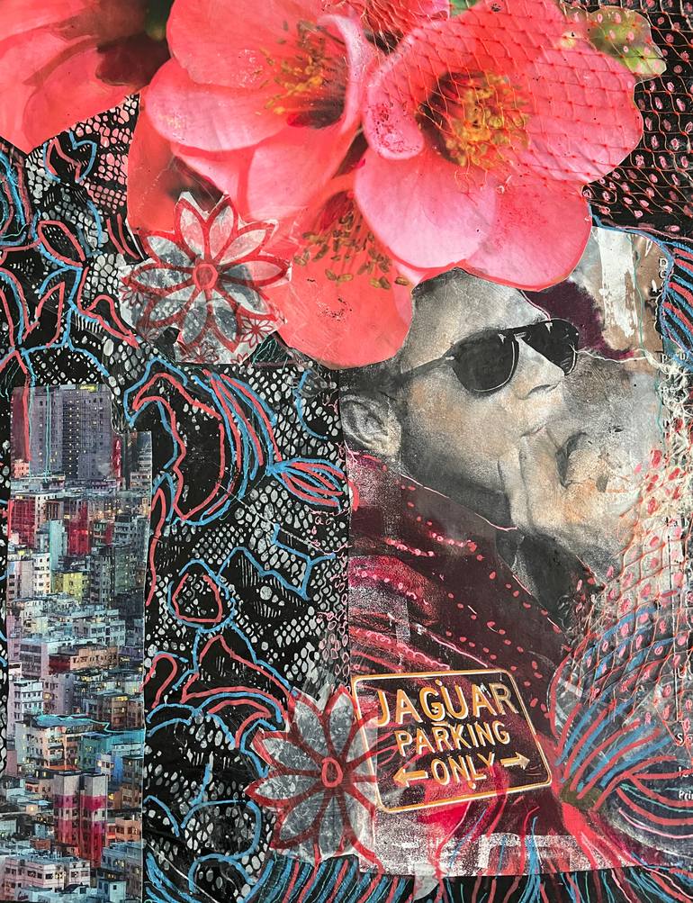 Original Abstract Expressionism People Collage by Myra Evans