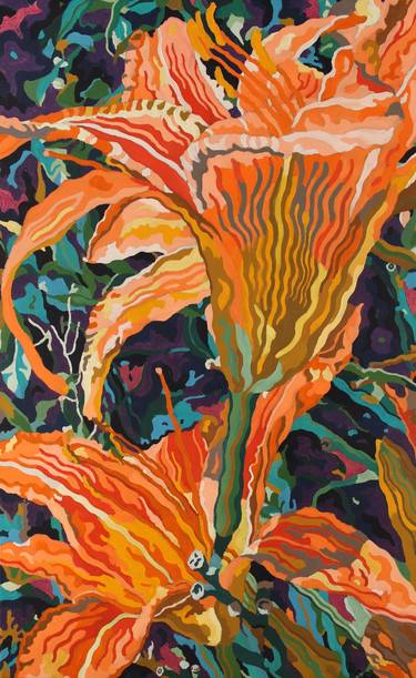Original Expressionism Floral Paintings by Dennis Short
