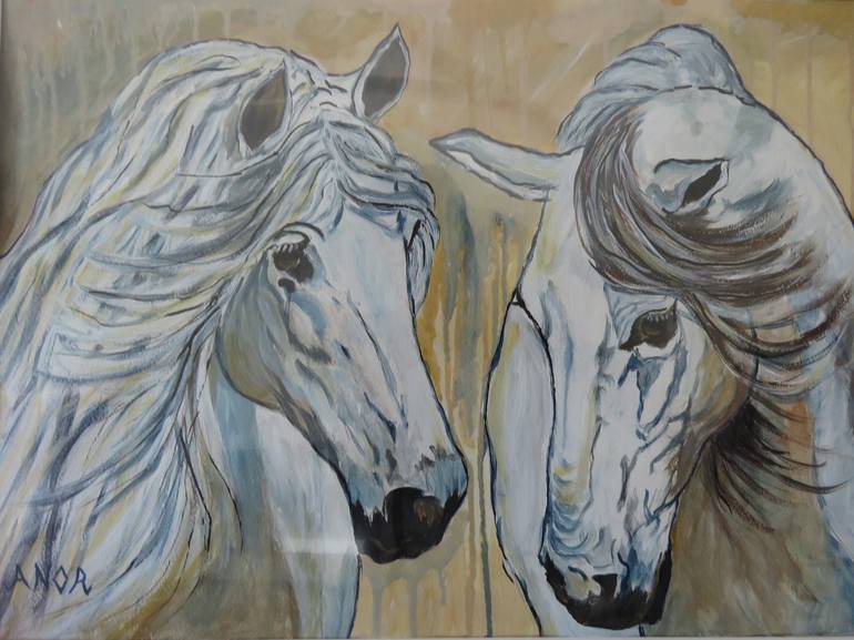 Print of Expressionism Horse Drawing by ADELE NORTJE