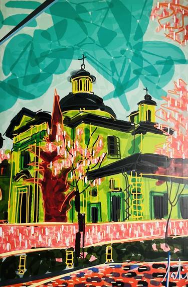 Original Expressionism Architecture Mixed Media by SANTIAGO ESTEBAN GLEZ