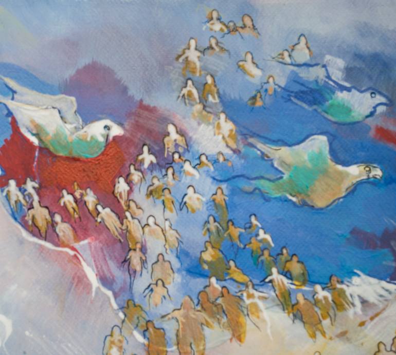 Original Contemporary People Mixed Media by Marco Caamano