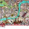Map of London digital collage wall art print by artist Kristjana S Williams