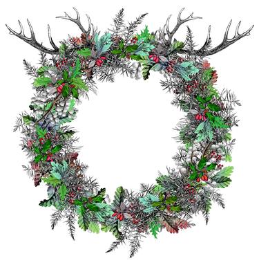 Saatchi Art Holiday 2018 Winter Wreath (Green)(Large) thumb