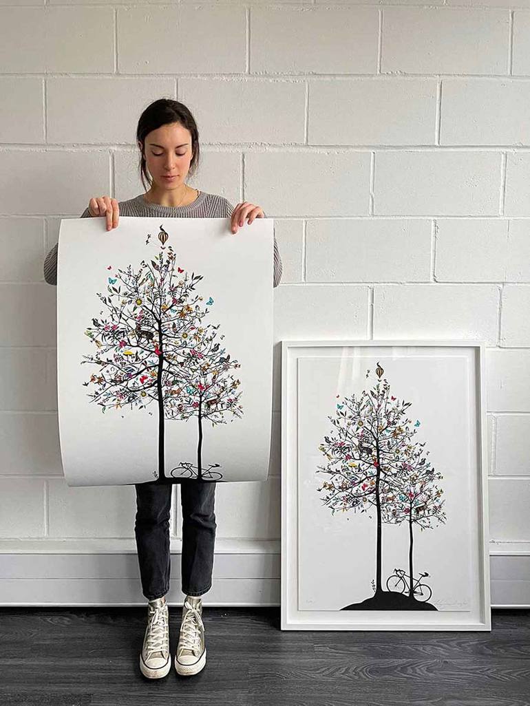 Original Fine Art Tree Printmaking by Kristjana S Williams
