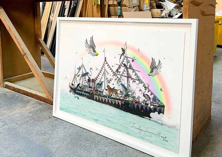 Original Fine Art Ship Printmaking by Kristjana S Williams