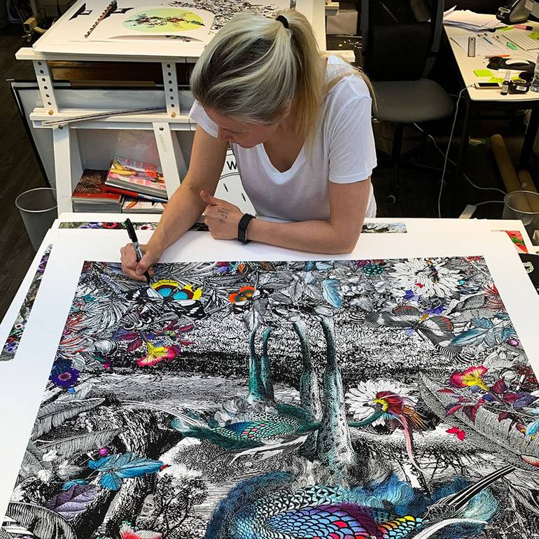 Original Figurative Animal Printmaking by Kristjana S Williams