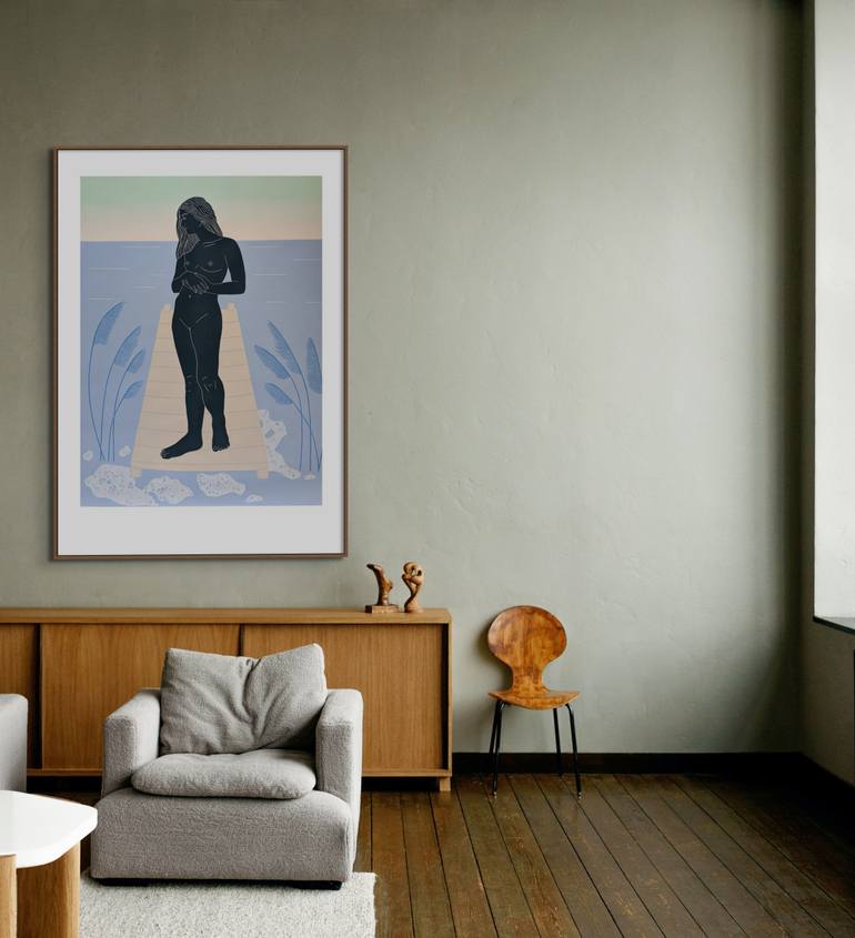 Original Figurative Nude Printmaking by Ellen Von Wiegand