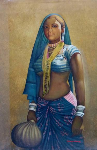 Original Portraiture Women Paintings by Dil Chohan