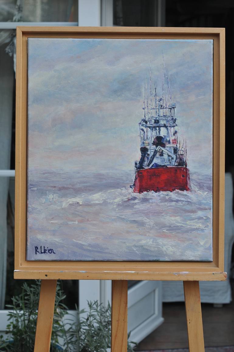 Original Figurative Boat Painting by Fuensanta Ruiz Urien