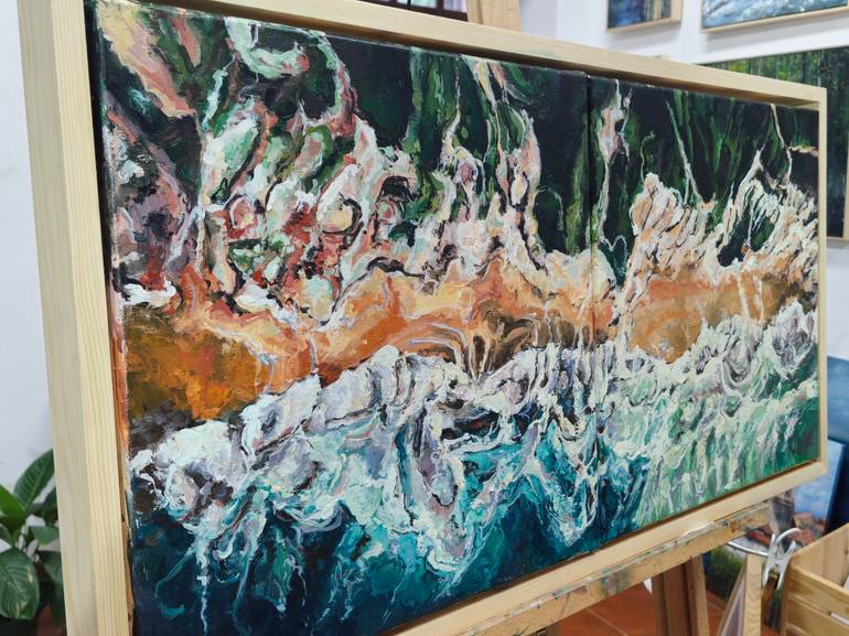 Original Abstract Expressionism Seascape Painting by Fuensanta Ruiz Urien