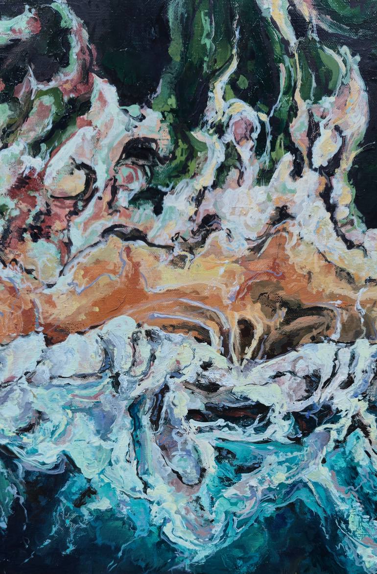 Original Abstract Expressionism Seascape Painting by Fuensanta Ruiz Urien