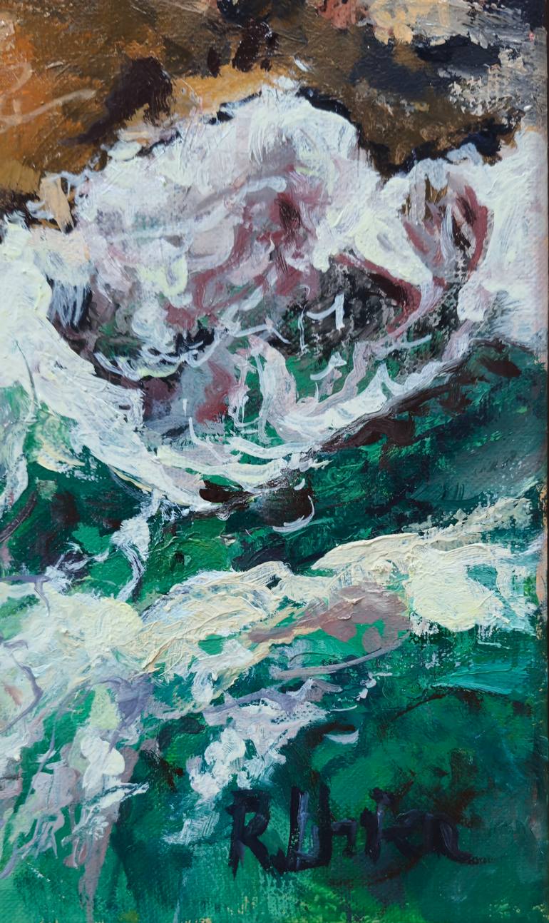 Original Abstract Expressionism Seascape Painting by Fuensanta Ruiz Urien