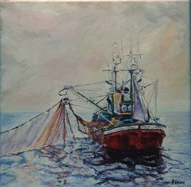 Original Contemporary Boat Paintings by Fuensanta Ruiz Urien