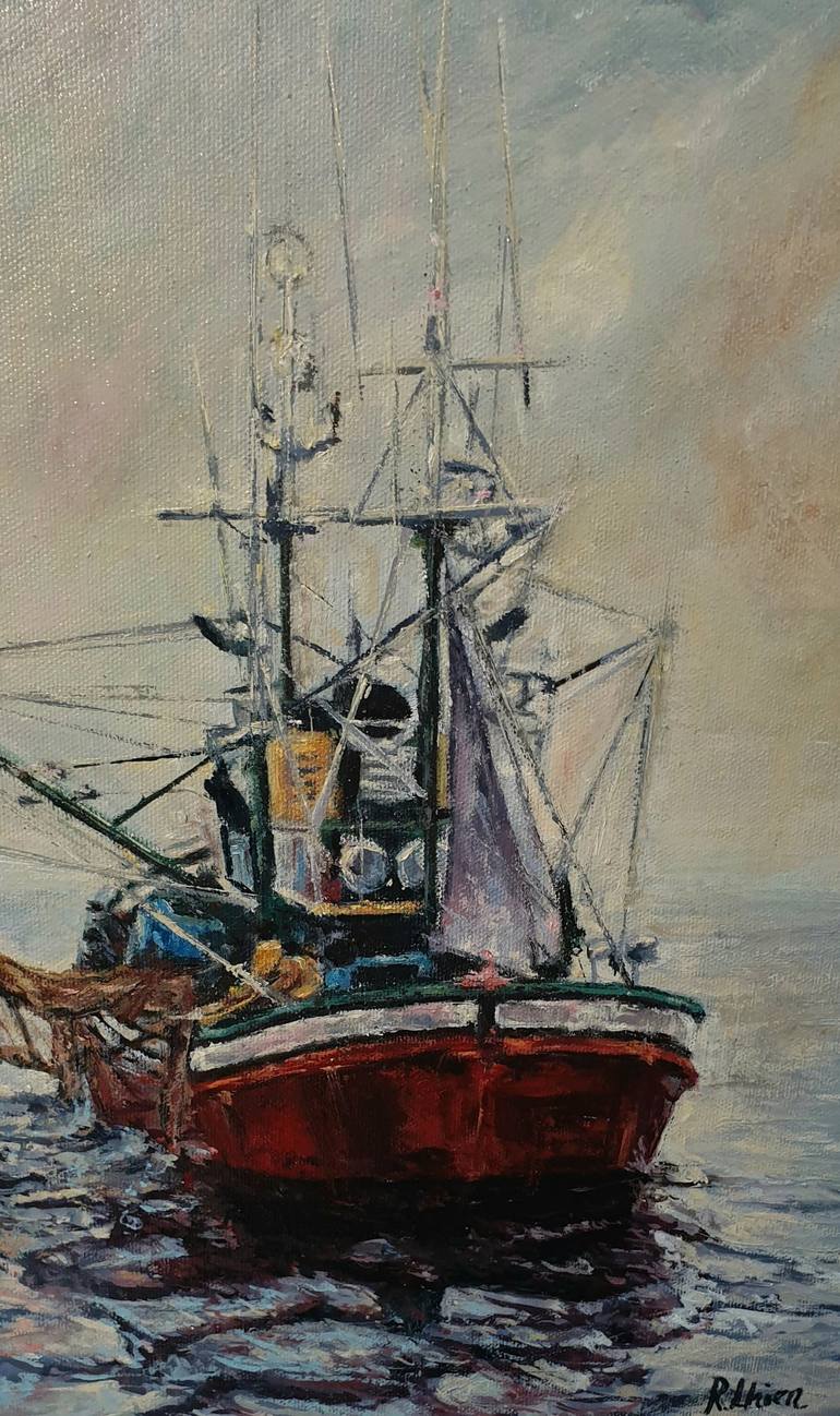 Original Boat Painting by Fuensanta Ruiz Urien