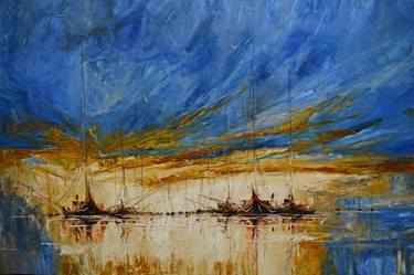 Original Abstract Expressionism Seascape Paintings by Justyna Kopania
