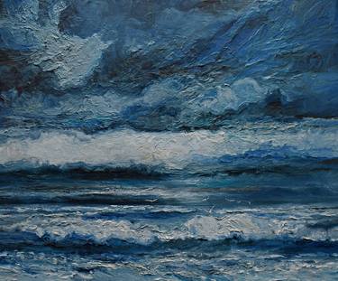 Original Abstract Expressionism Seascape Paintings by Justyna Kopania
