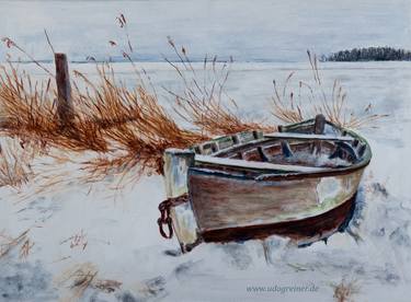 Original Impressionism Boat Paintings by Udo Greiner