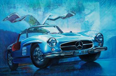 Print of Automobile Paintings by Sergiusz Piontkowski