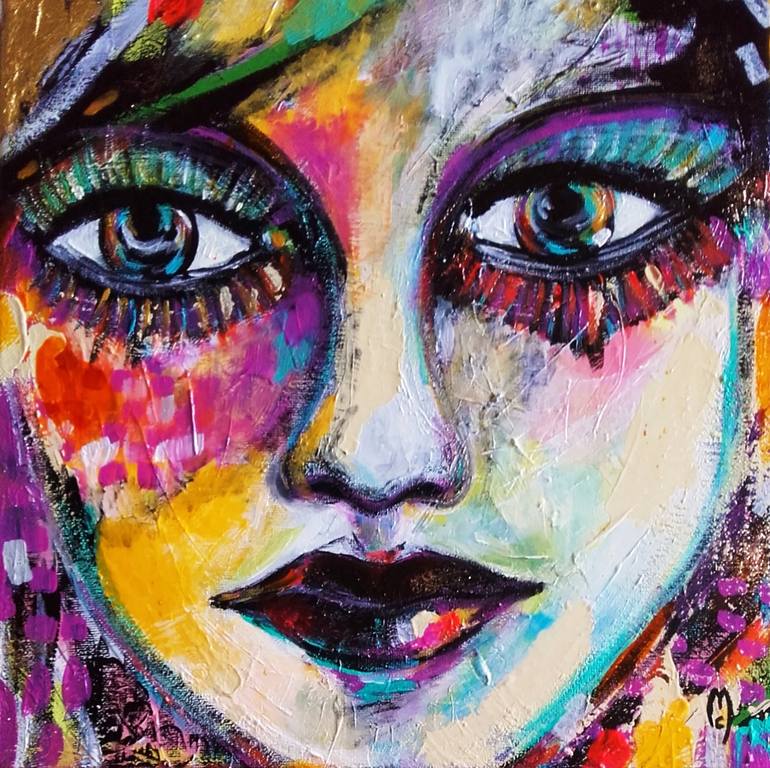 These eyes Painting by Céline Marcoz | Saatchi Art