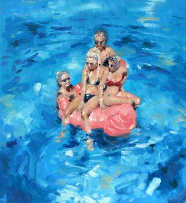 Original Figurative Beach Paintings by Mark Rauschberg