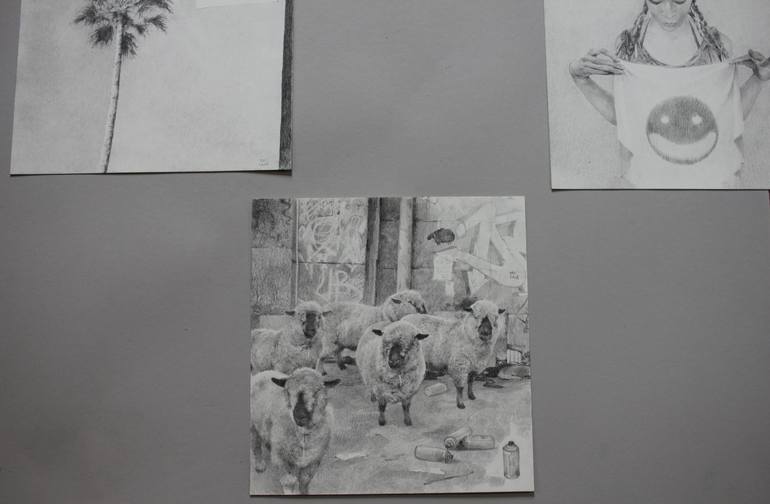 Original Street Art Animal Drawing by Mark Rauschberg