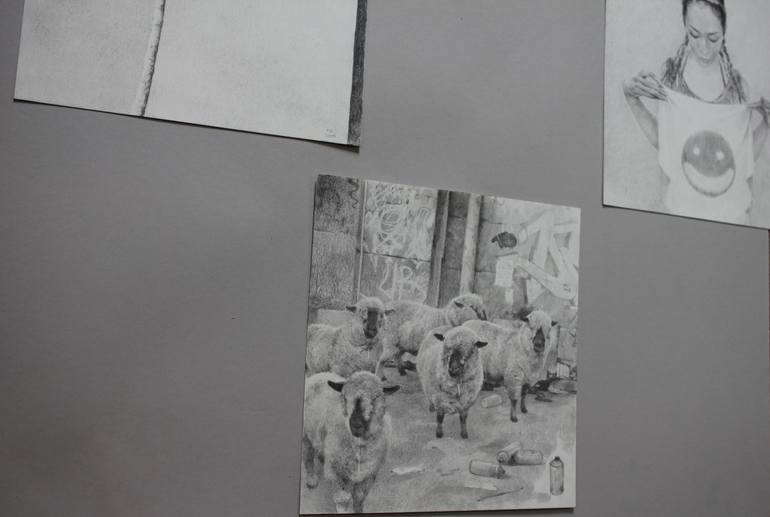 Original Street Art Animal Drawing by Mark Rauschberg