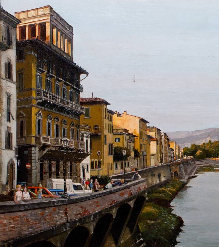 Original Figurative Cities Painting by Renato Chiarabini