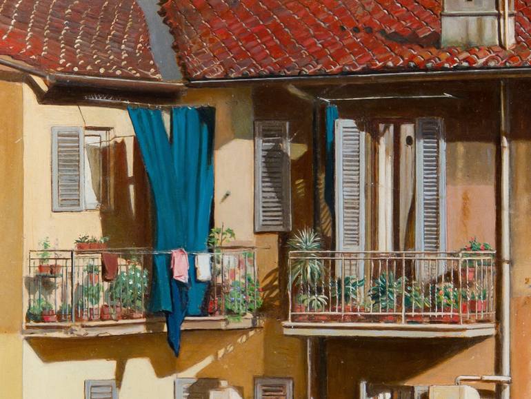 Original Realism Cities Painting by Renato Chiarabini