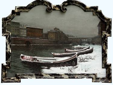 "Nevicata sll'Arno" sul Ponte Vecchio a Firenze thumb