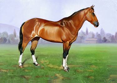 Print of Horse Paintings by Renato Chiarabini