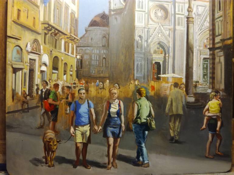 Original Fine Art Cities Painting by Renato Chiarabini