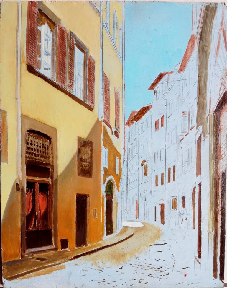 Original Fine Art Cities Painting by Renato Chiarabini