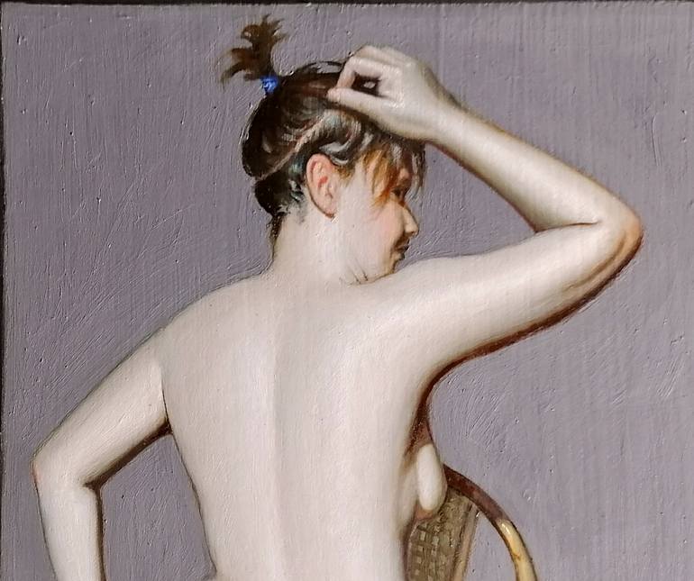 Original Fine Art Nude Painting by Renato Chiarabini