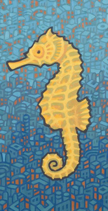 Seahorse with Blue City thumb
