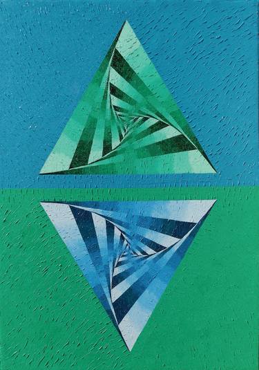 Print of Geometric Paintings by Péter Antos