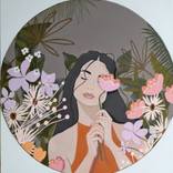 Girl with flowers. by Madalena Lobko-Zampassi