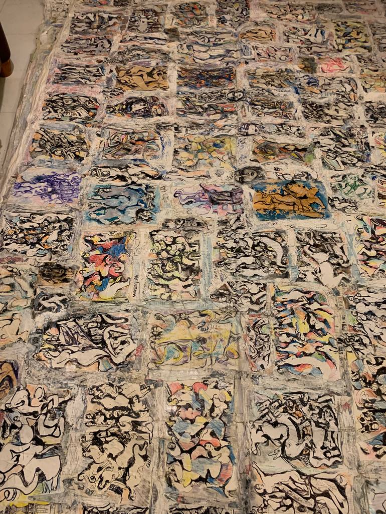 Original Abstract Expressionism Fantasy Painting by Hasan Abdalla