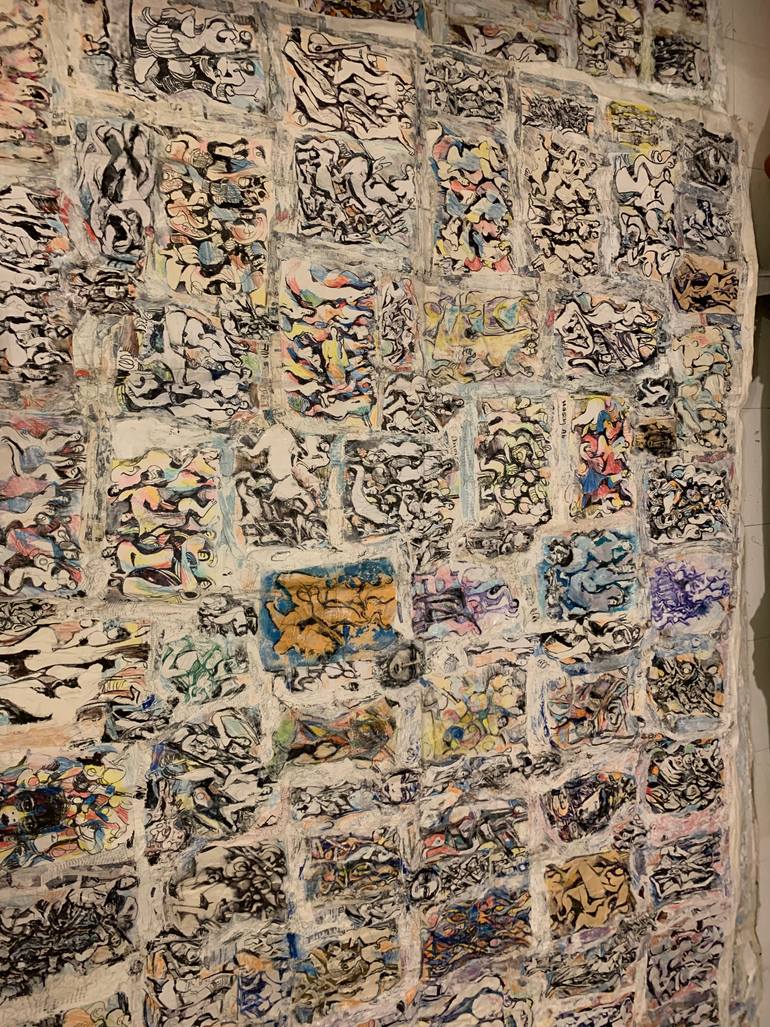 Original Abstract Expressionism Fantasy Painting by Hasan Abdalla