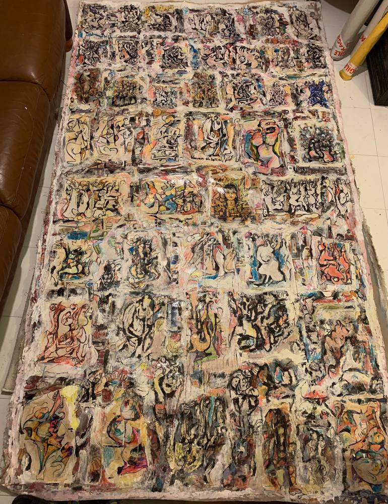 Original Abstract Expressionism Fantasy Painting by Hasan Abdalla