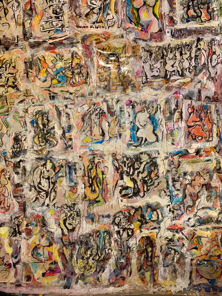 Original Abstract Expressionism Fantasy Painting by Hasan Abdalla