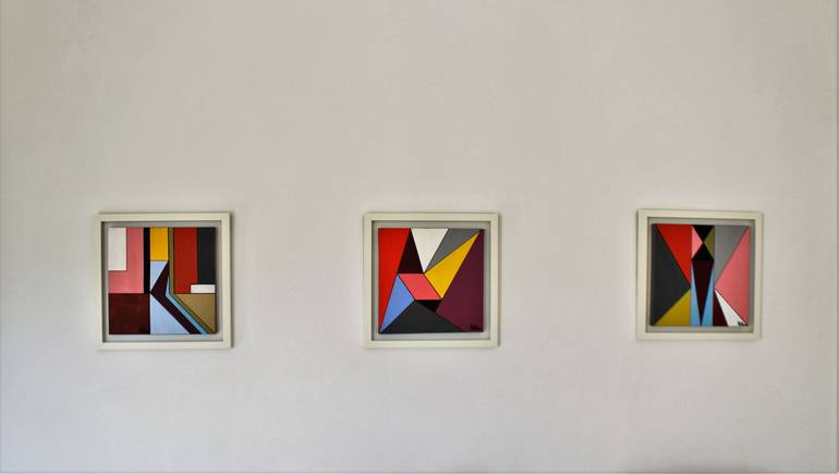 Original Expressionism Geometric Painting by Paula  Berteotti
