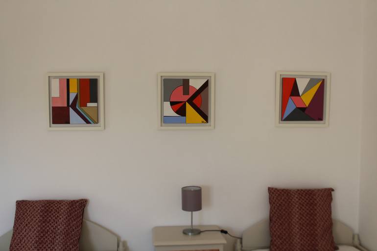 Original Expressionism Geometric Painting by Paula  Berteotti